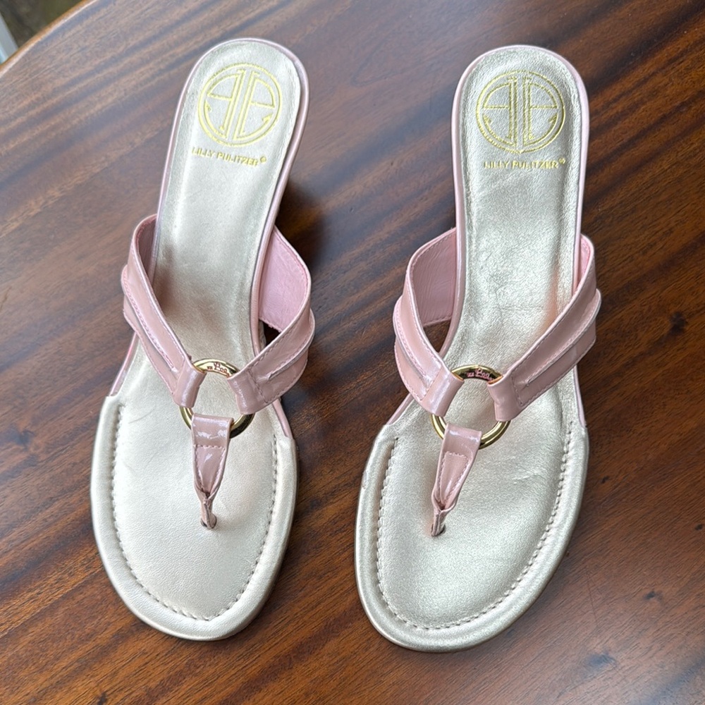 Elegant Pink and Gold Women's Sandals